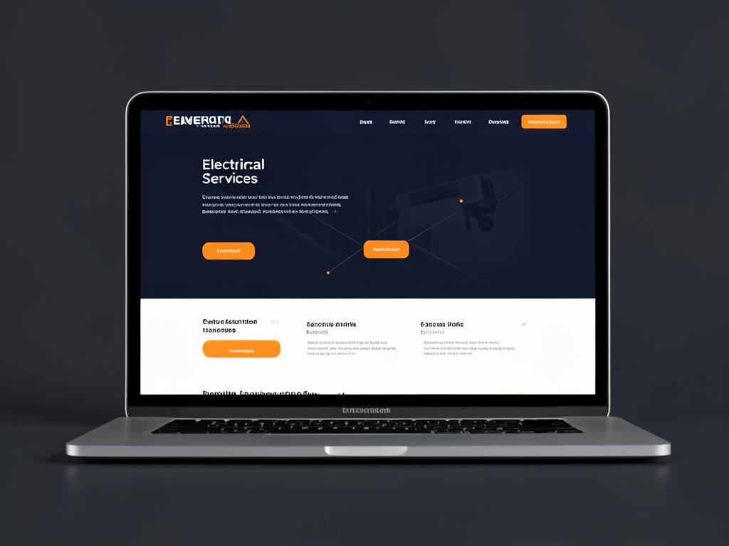 Example electrical services website shown on a laptop screen